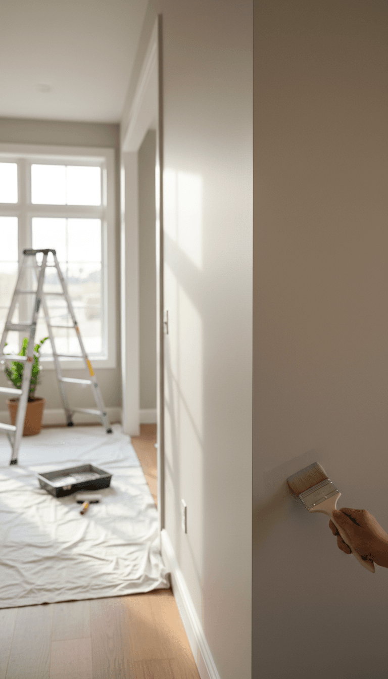 Interior painting work showing premium finish quality