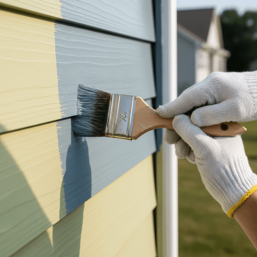 Exterior home painting project showcasing fresh professional finish